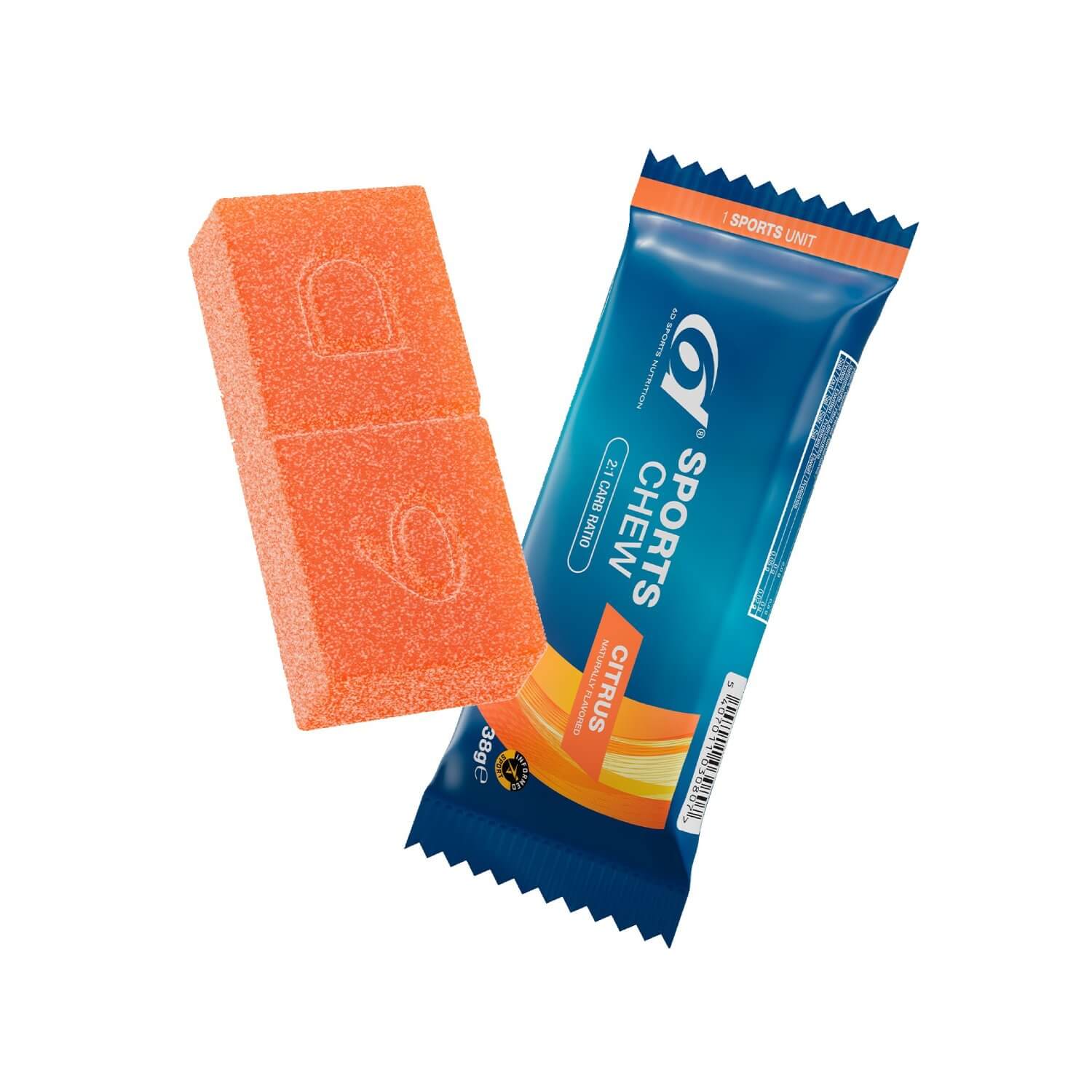 6d Sports Chew Citrus – chew bar met zichtbaar doseersegment