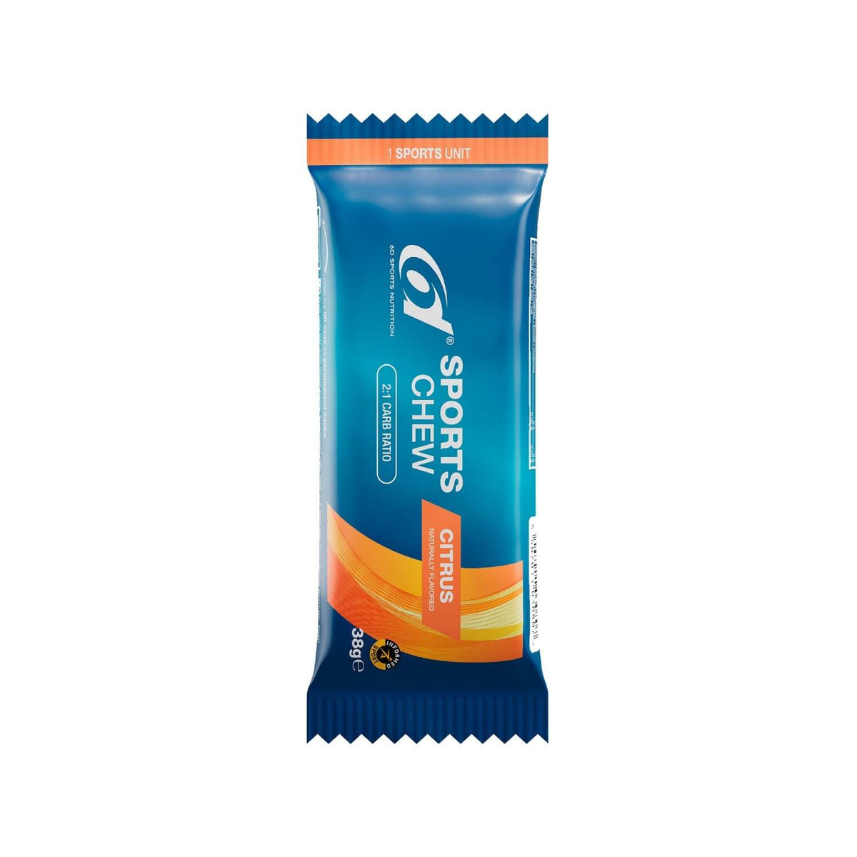 6d Sports Chew Citrus – vooraanzicht van de verpakking