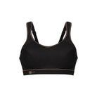 Zwart-gouden sportbeha met Anita Active logo, vooraanzicht